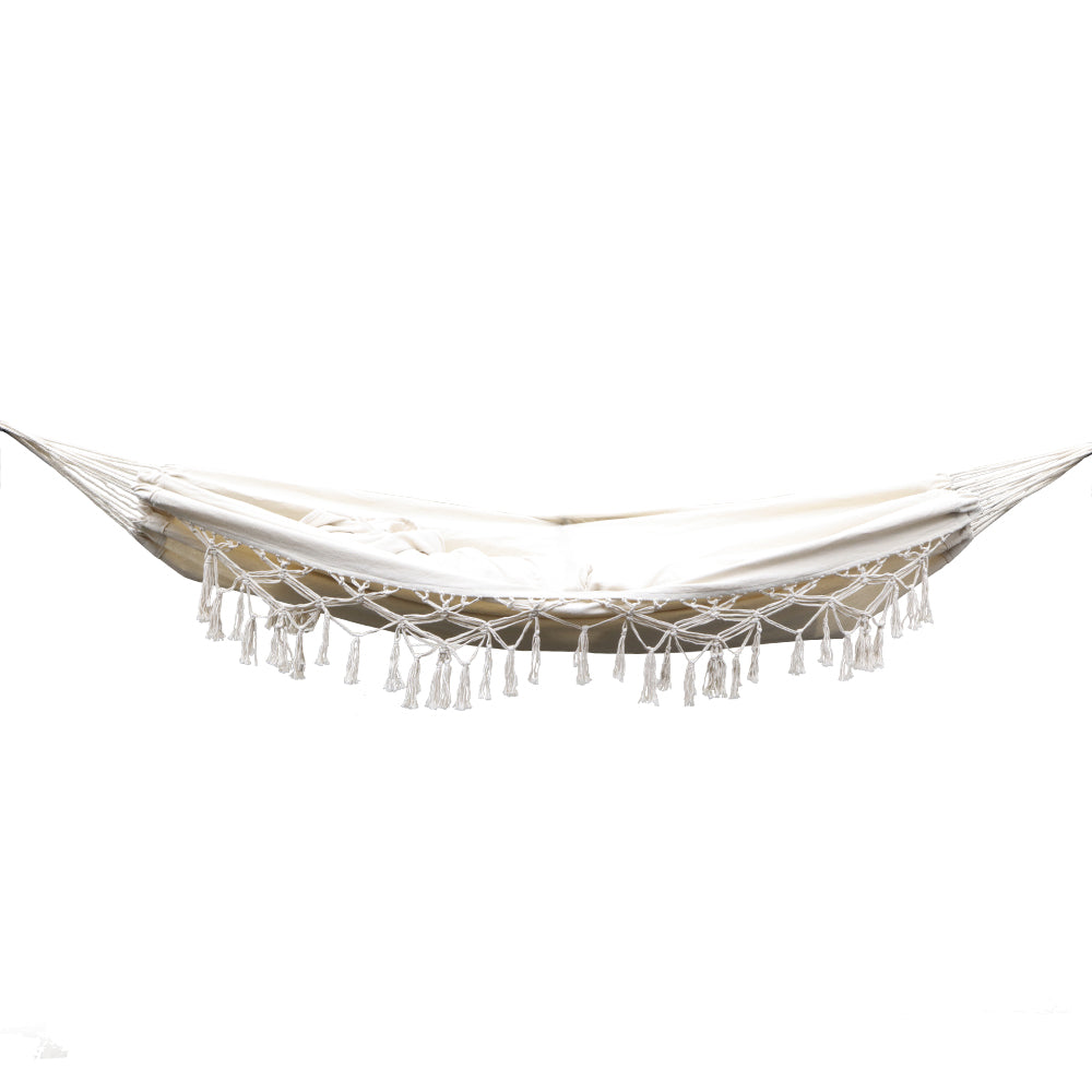 Armadale Boho Tassel Hammock Swing Bed - Cream